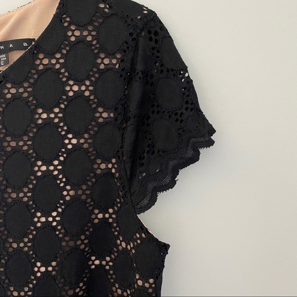 Tiana B. Black & Nude Lace Women's Midi Dress - Picture 4 of 11